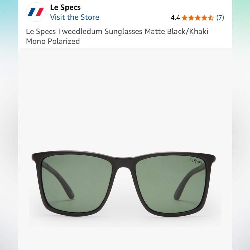 Le Specs Classic Black Frame with Green Lenses